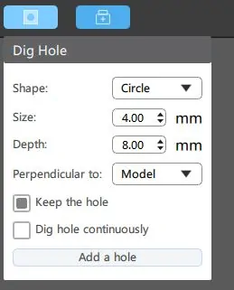 Dig Hole Button in Chitubox